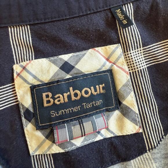 Barbour Women's Summer Tartan Plaid Dress Size 10 Button Cotton Waist Tie Comfy - Picture 7 of 14
